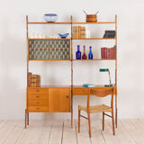 Scandinavian free standing shelving system Ergo wall unit by John Texmon and Einar Blindheim, 60s