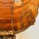 Table basse brutaliste bois et rotin