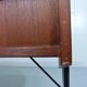 Vintage teak desk with black scissor legs 1960's