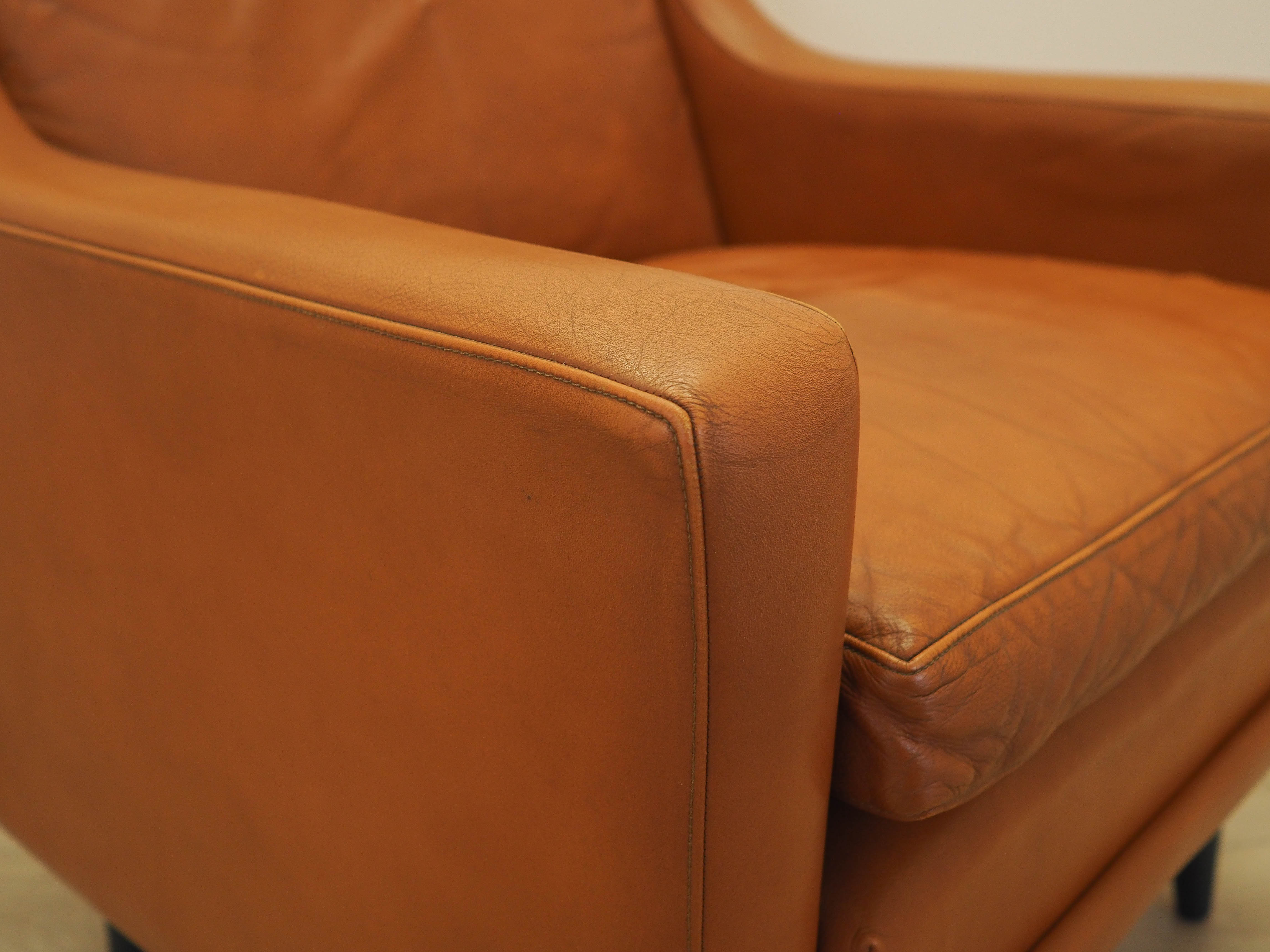 Orange armchair, Danish design, 1970s, made in Denmark