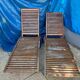2 chaises longues en bois exotique