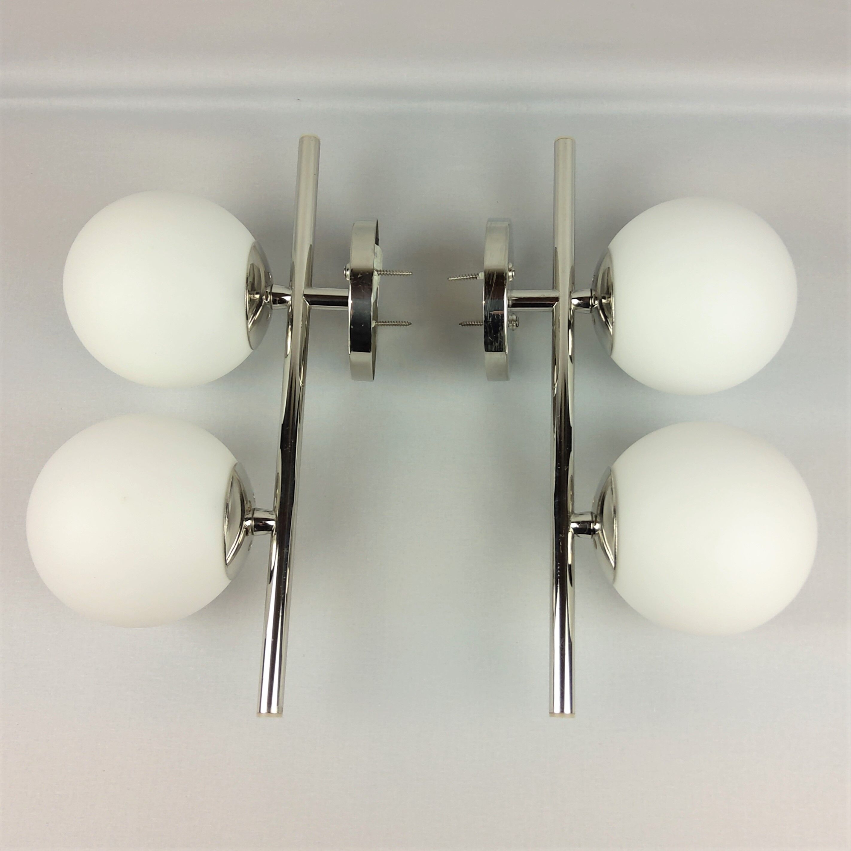 Double globe opalin sconces 1960