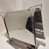Vintage stainless steel magazine rack