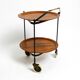 Folding Mid Century serving trolley with removable teak pagwood trays