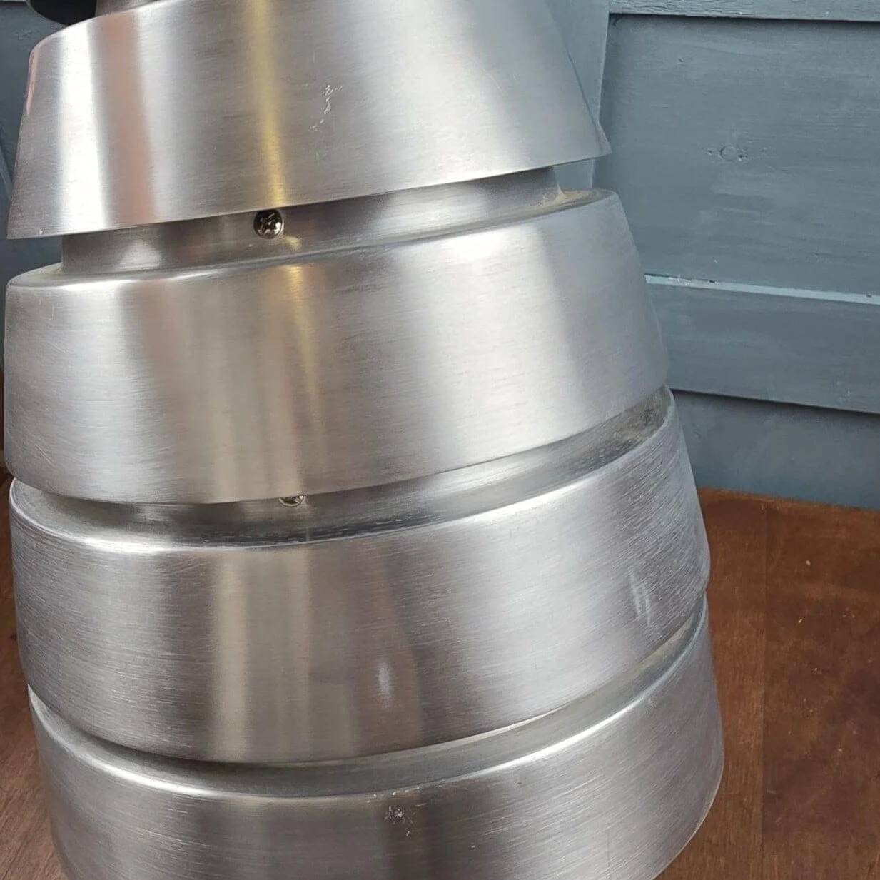 Suspension vintage brushed aluminium concentric – Space Age design from the 70s