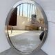 Miroir en métal argenté ovale 1950