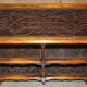 Theodore Alexander bookshelf shelf, solid wood, embossed leather.