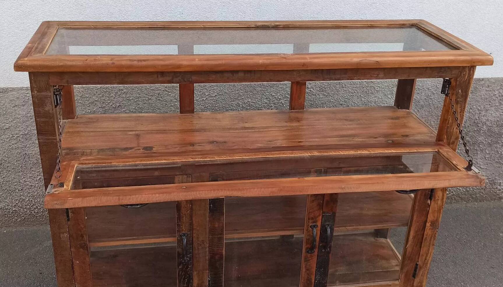 Antique wooden jeweller's display case