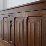 Gothic style carved oak cabinet | Belgium | 1900s