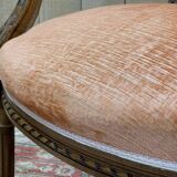 Pair of Louis XVI style armchairs in molded beech, work from the 1950s