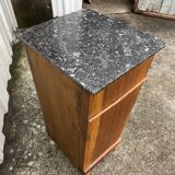 Louis Philippe style bedside table in burr walnut, late 19th century