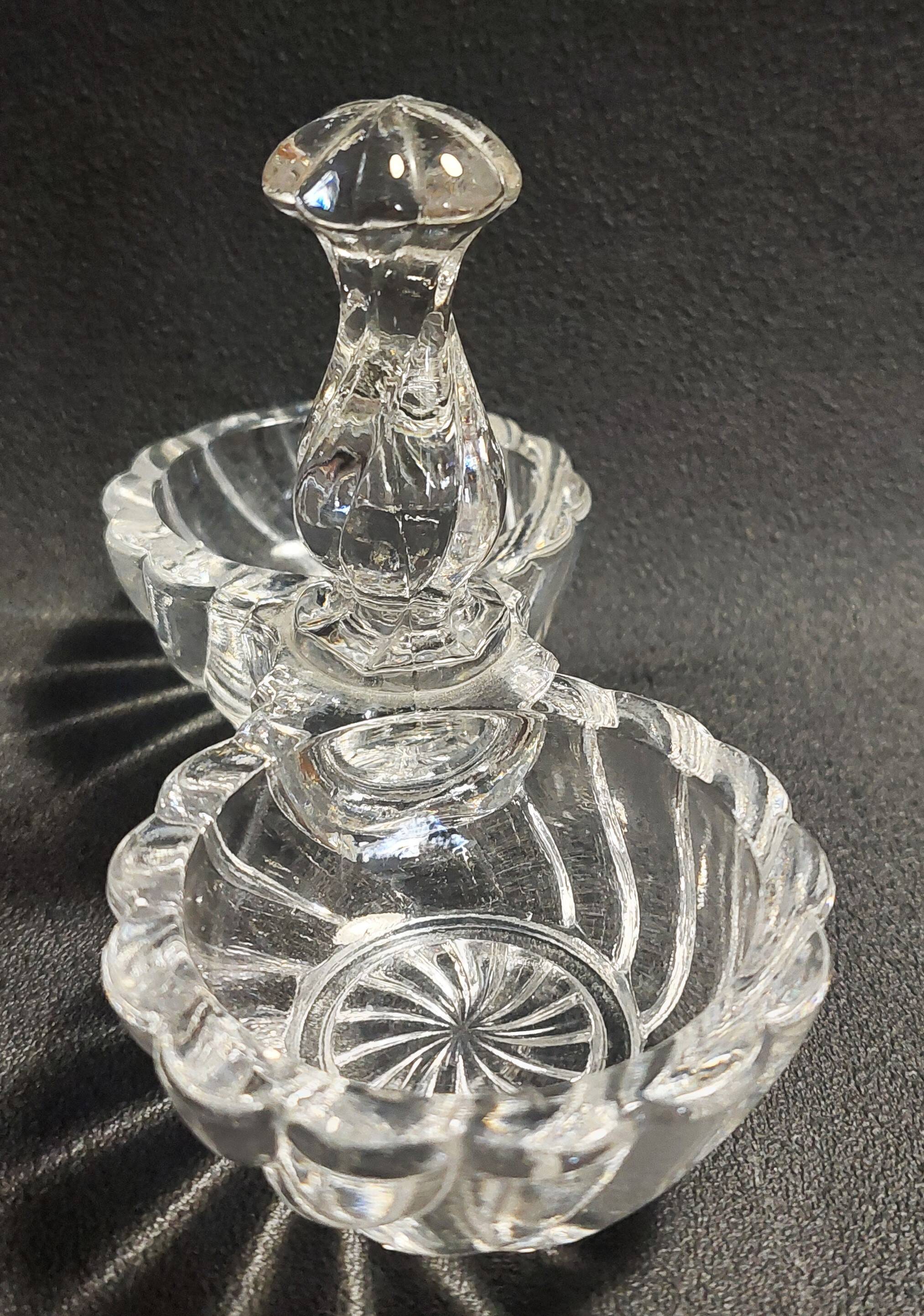Baccarat crystal salt cellar, bamboo model, early 20th century