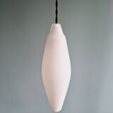 Set of 3 Scandinavian white opaline pendant lights, 1960s