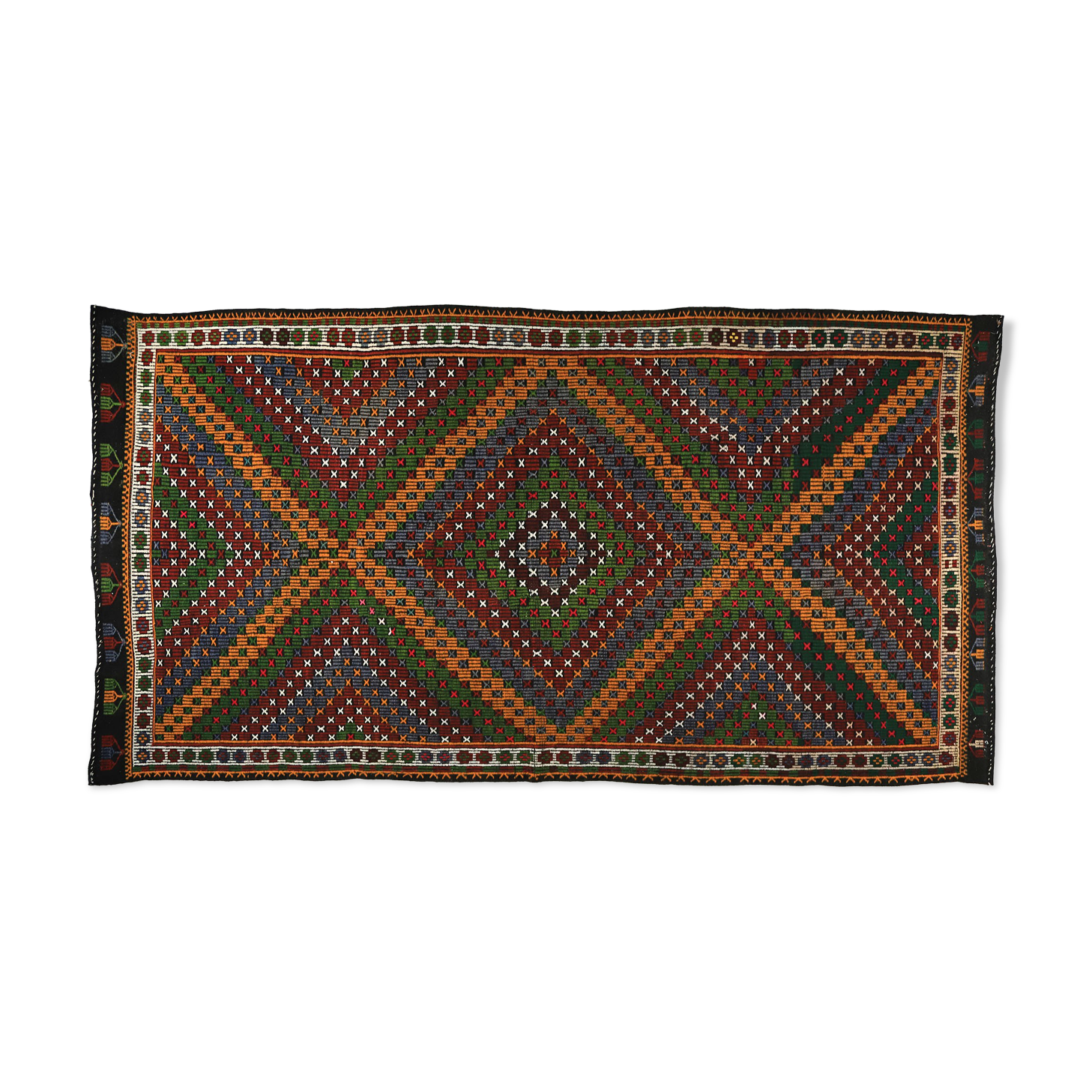 Anatolian handmade kilim rug 364 cm x 189 cm