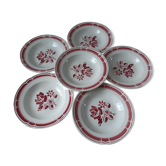 Set of 6 hollow plates Badonviller years 20-30