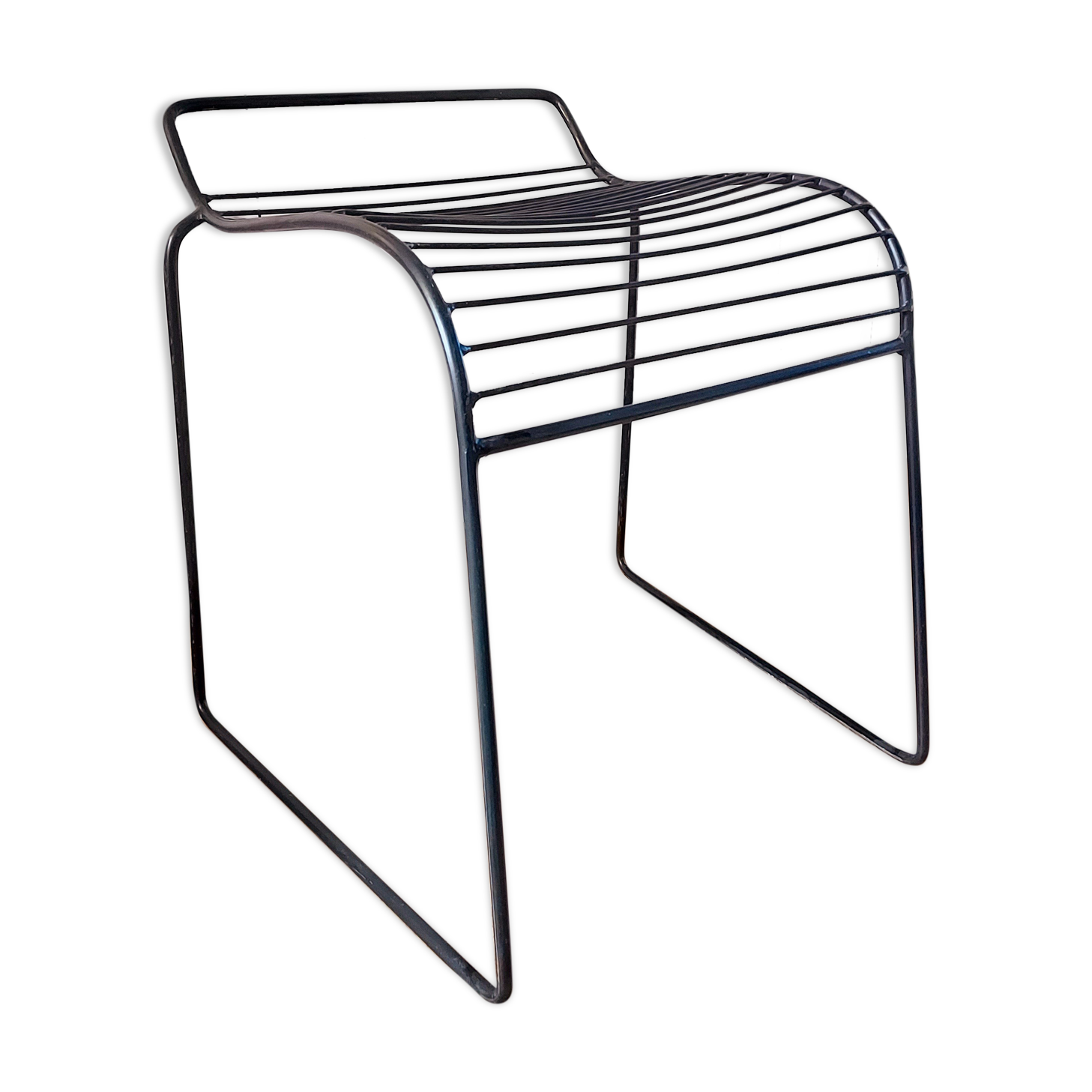 Black wire stool