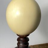 Wooden and ostrich egg lamp base