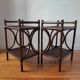Pair of 1970s rattan bedside tables, side tables.
