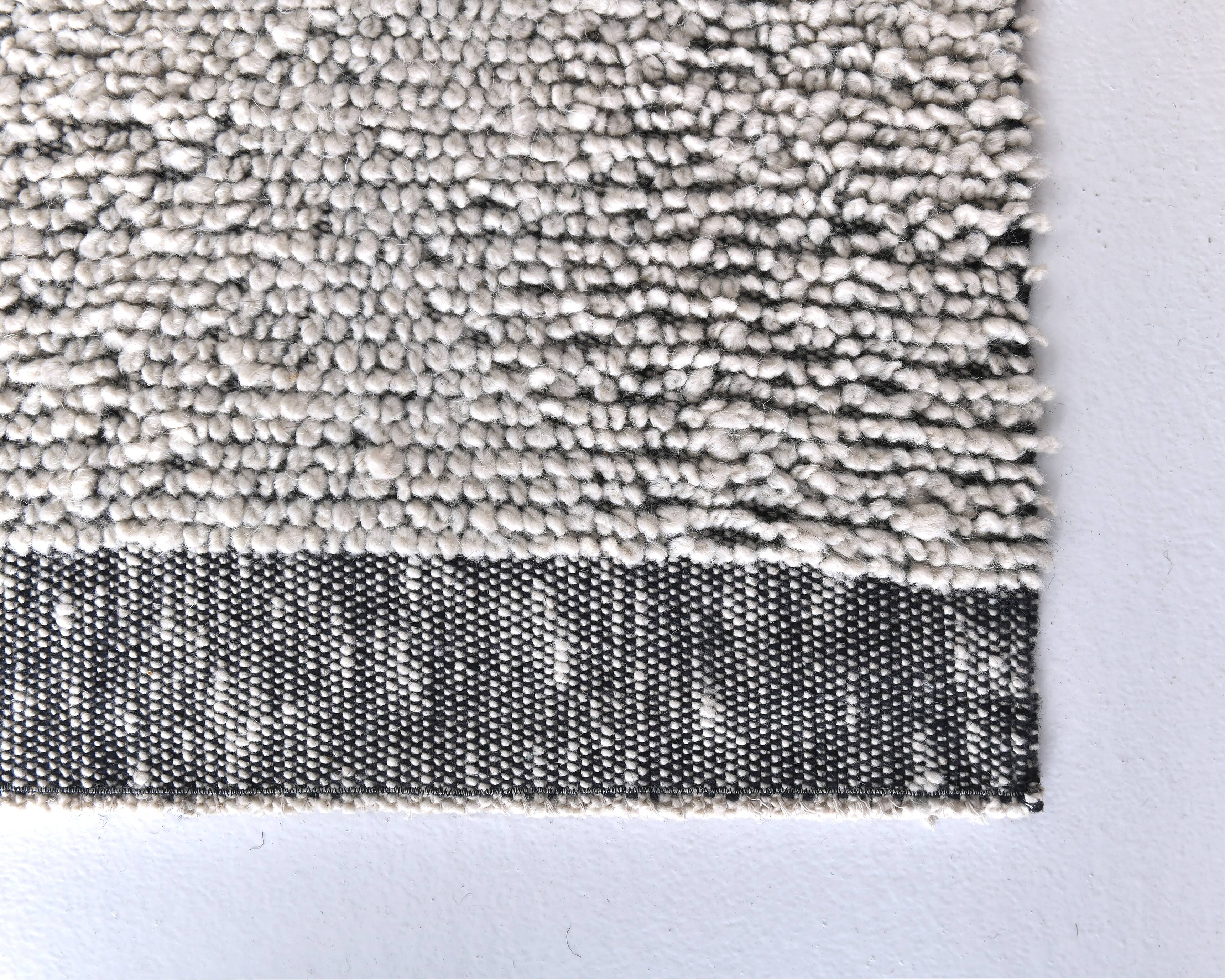 9x10 White Black %100 Wool Turkish Vintage Rug 277x296Cm