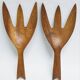 Couverts à sculpté salades à la main du milieu du siècle