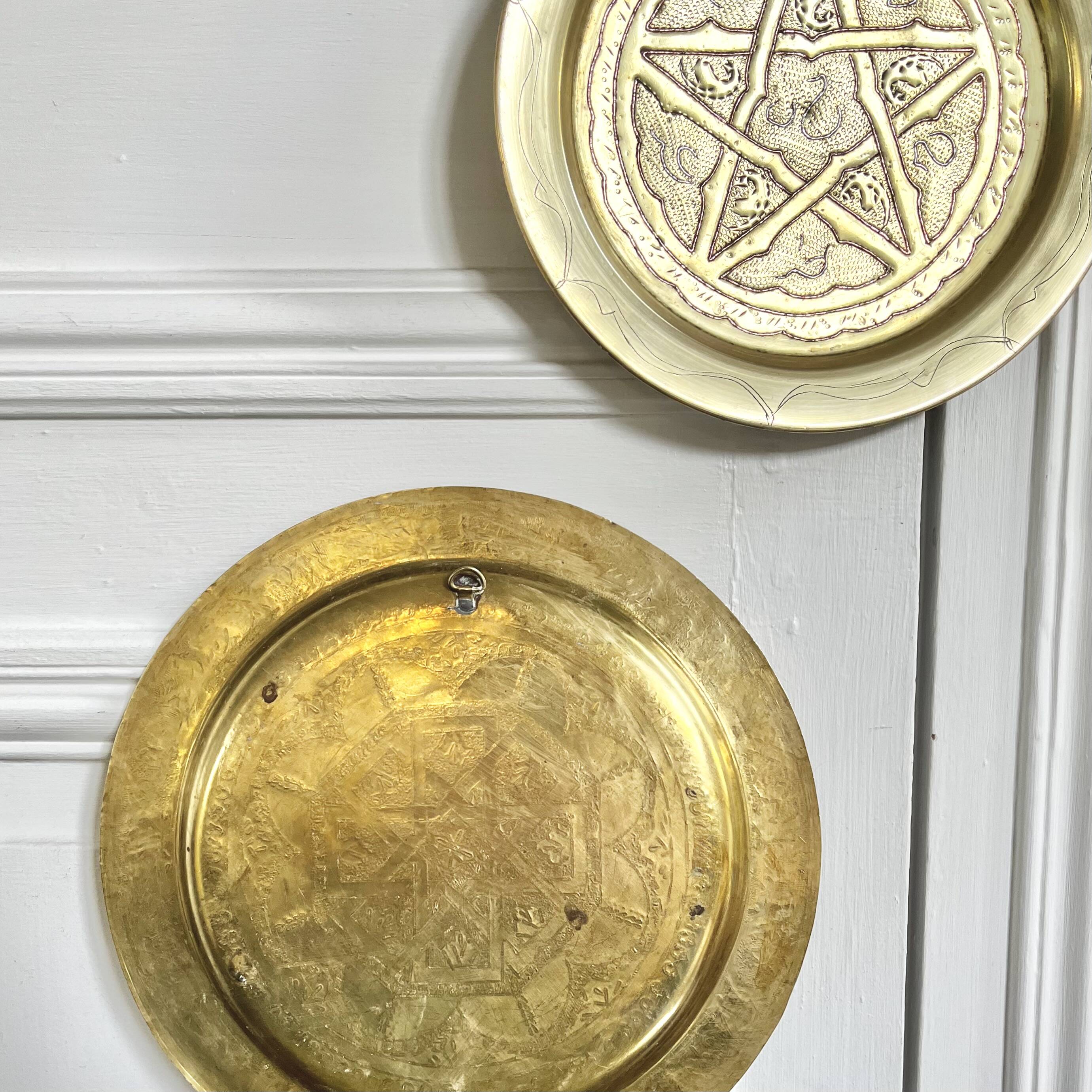 Vintage oriental brass plates