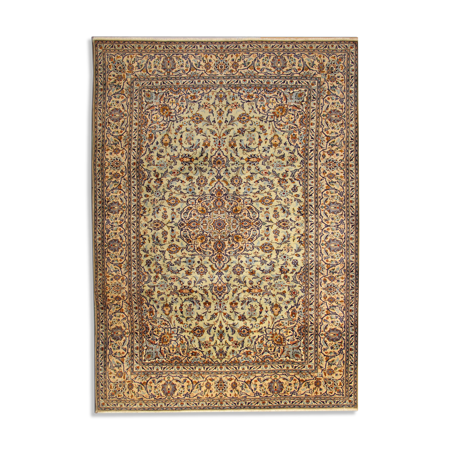 Large Oriental Wool Area Rug, Handmade Traditional Beige Carpet Rug- 260x360cm
