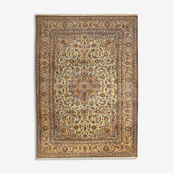 Large Oriental Wool Area Rug, Handmade Traditional Beige Carpet Rug- 260x360cm