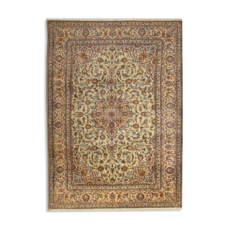 Grand tapis de laine orientale, tapis de tapis beige traditionnel fait à la main - 260x360cm