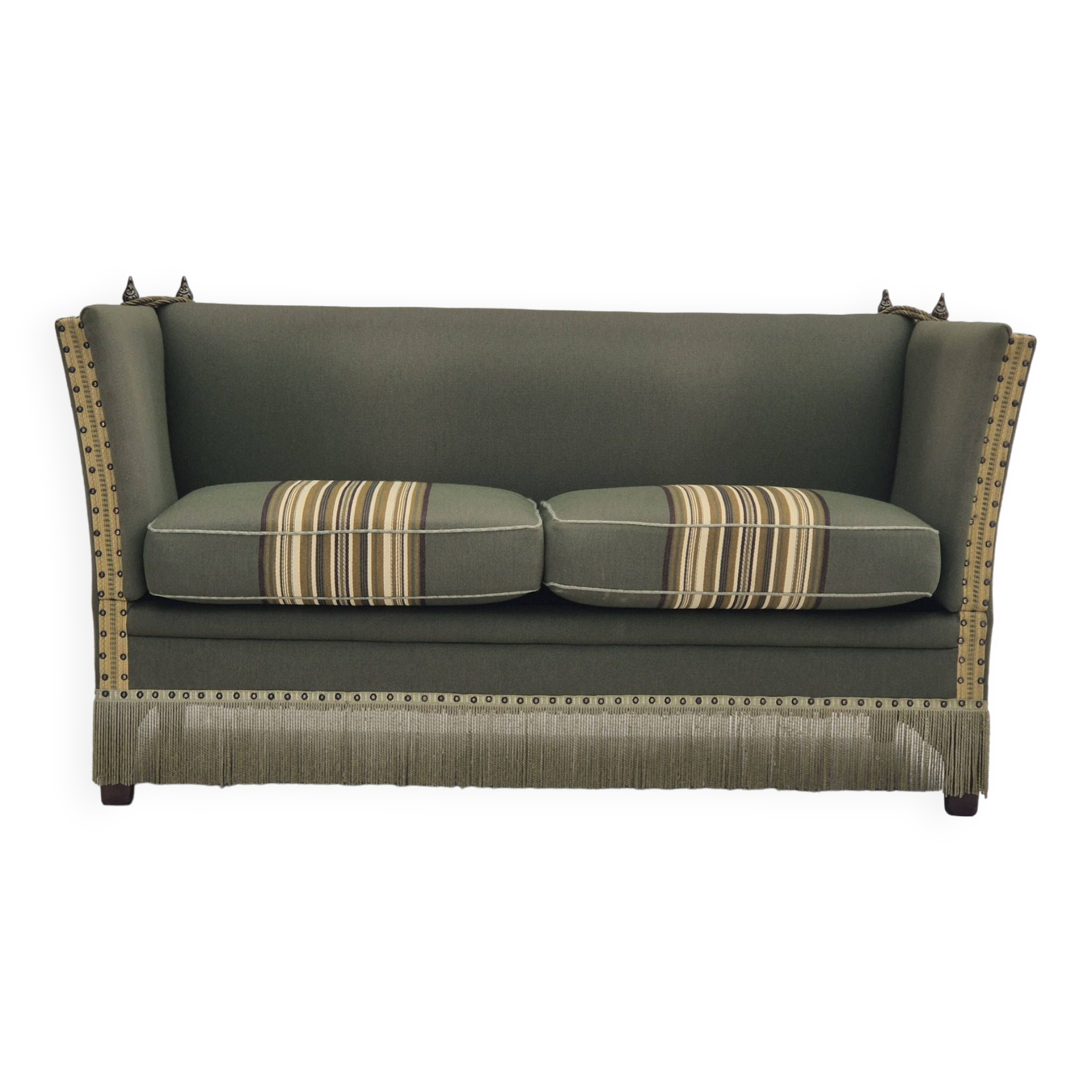 Canapé danois 2 places en velours et laine, années 1970