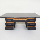 Bureau exécutif en bois noir, années 1960
