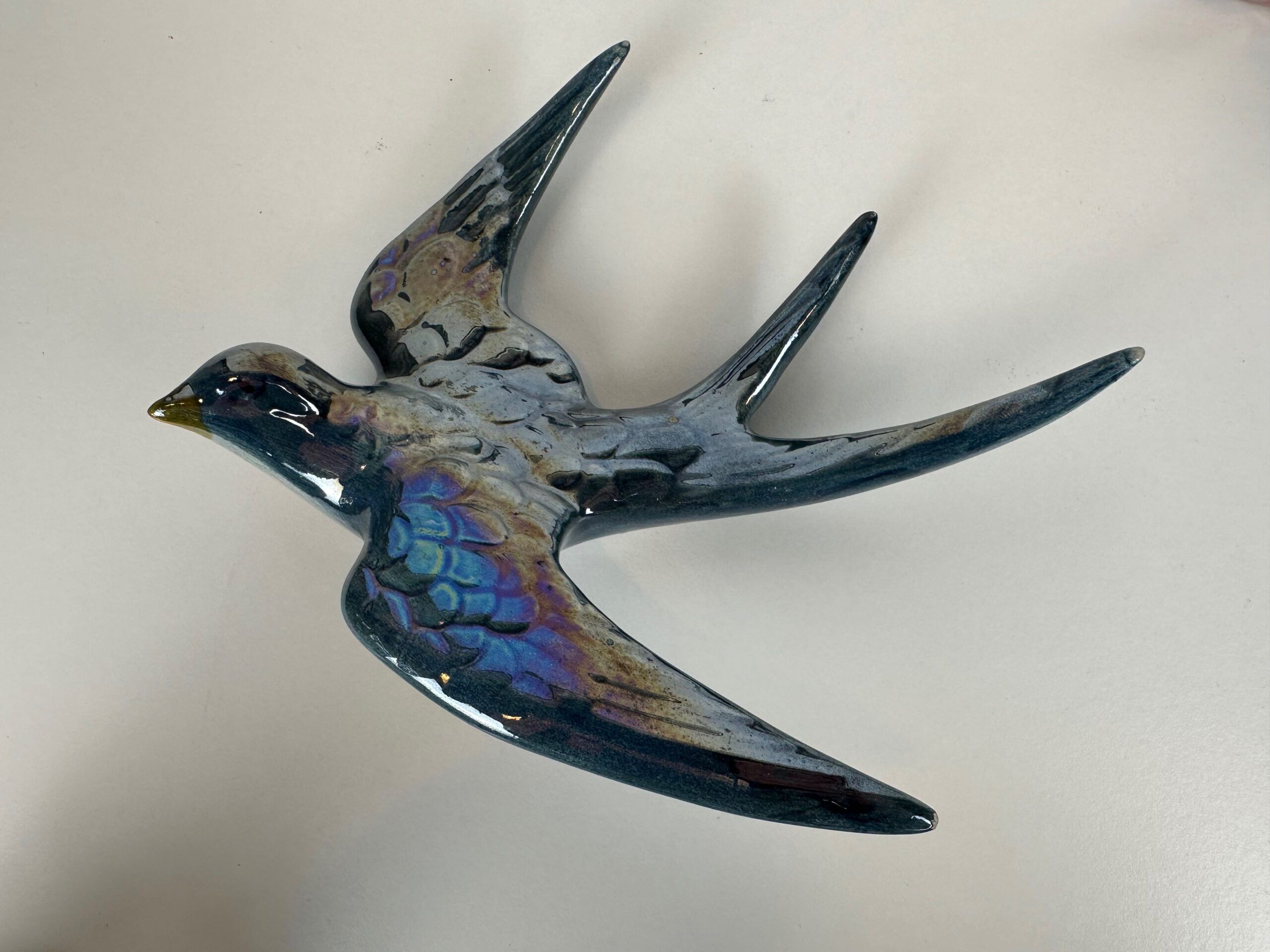 5x Original mid-century wall swallows and their nests (2x) – W. Germany