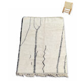 Berber carpet abstract patterns black 175x240 cm