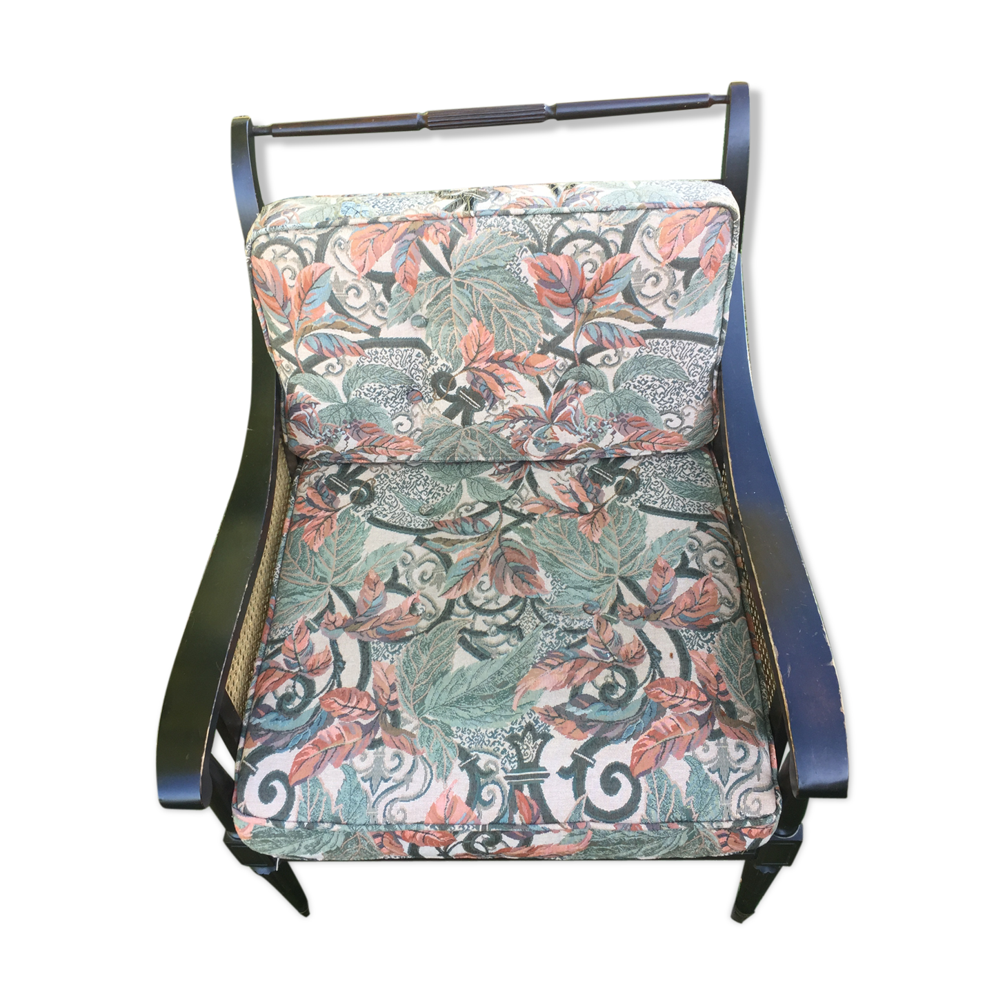 Black wood armchair and canning