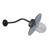 Antique wall light – Swan neck – Green enamelled sheet metal