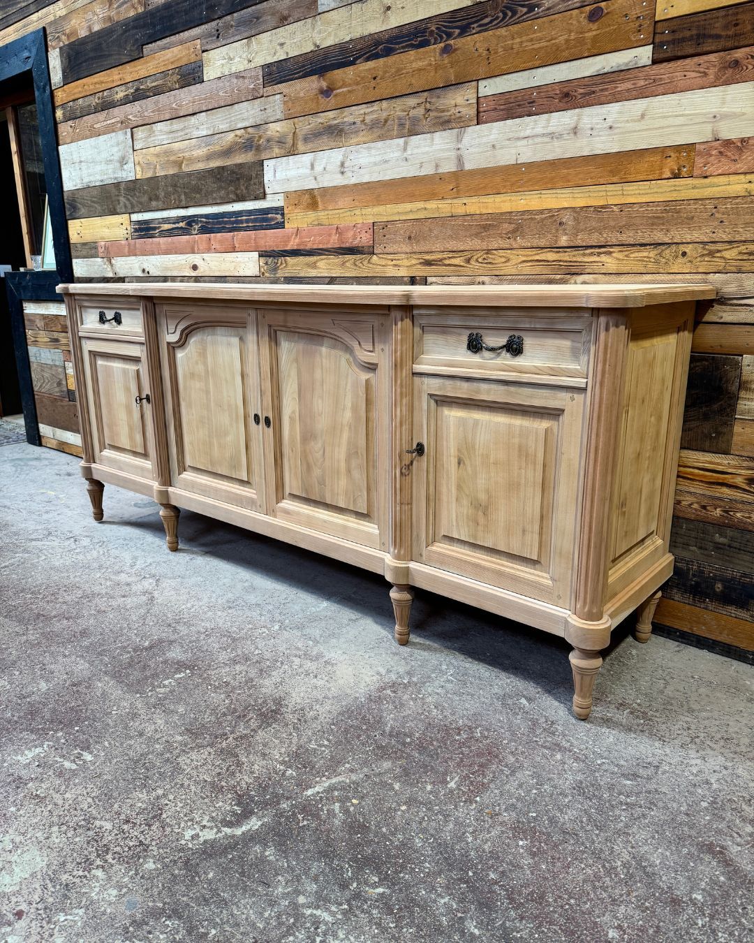 Aero-sanded cherry wood enfilade