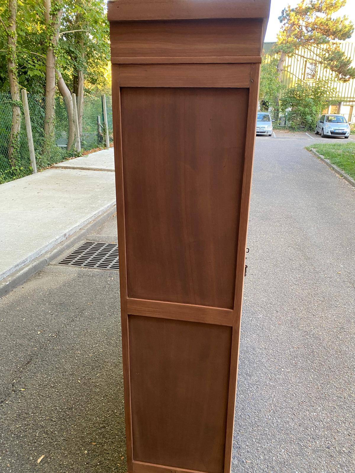 Large Art Deco Display Library stripped in solid mahogany 1930 200cm
