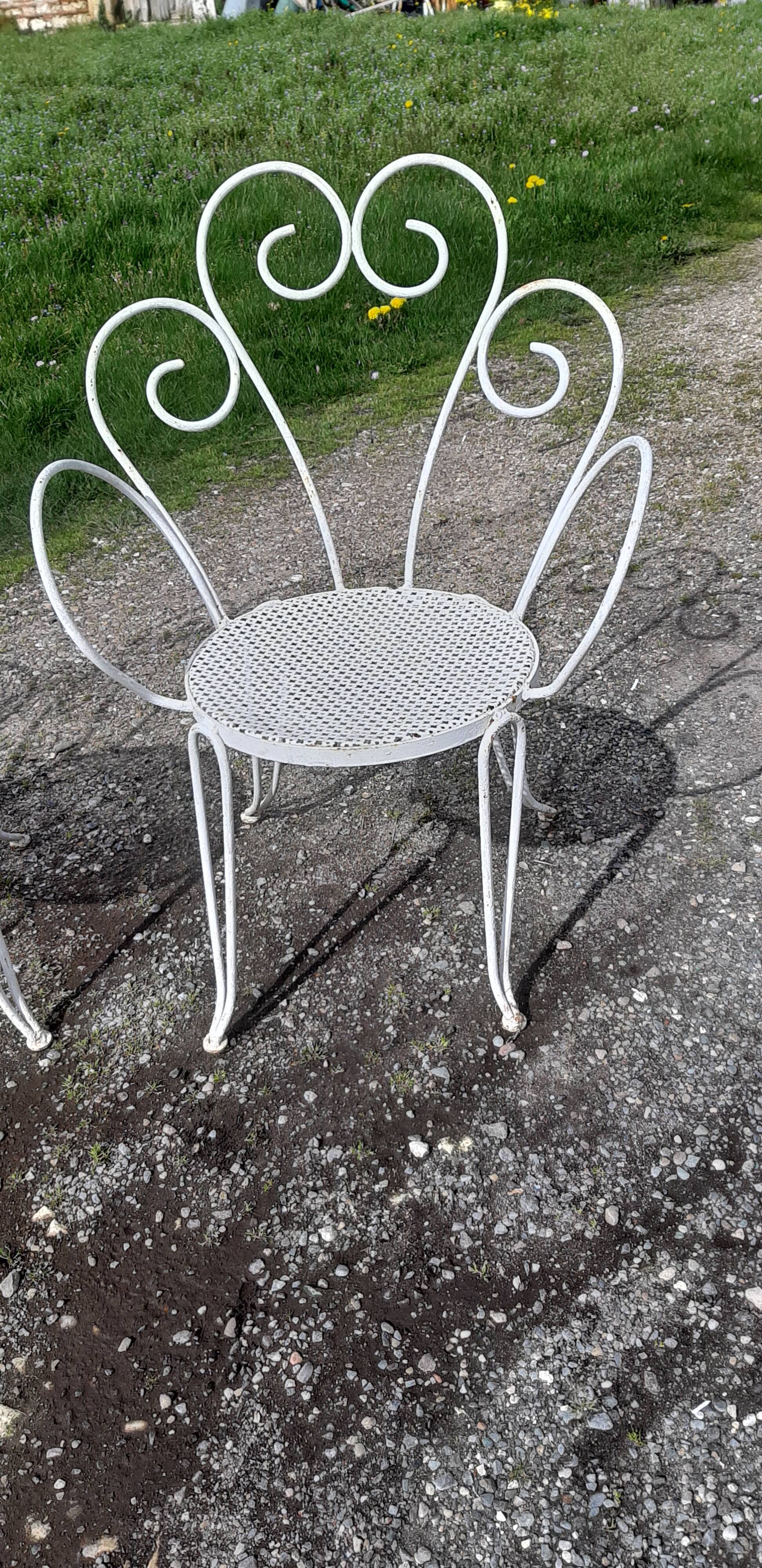 4 garden armchairs 1900 in wrought iron