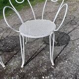 4 garden armchairs 1900 in wrought iron