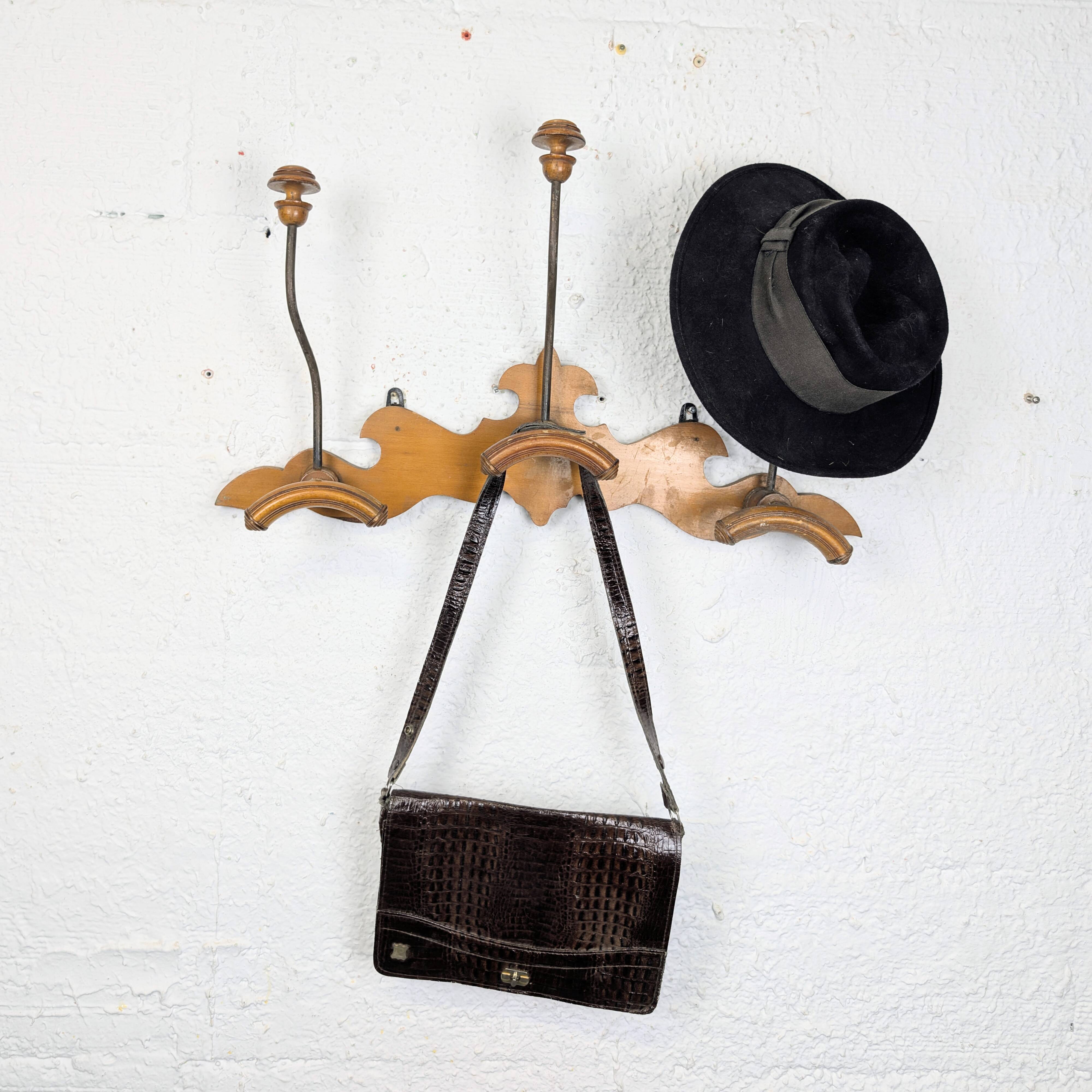 Art Deco wooden coat rack