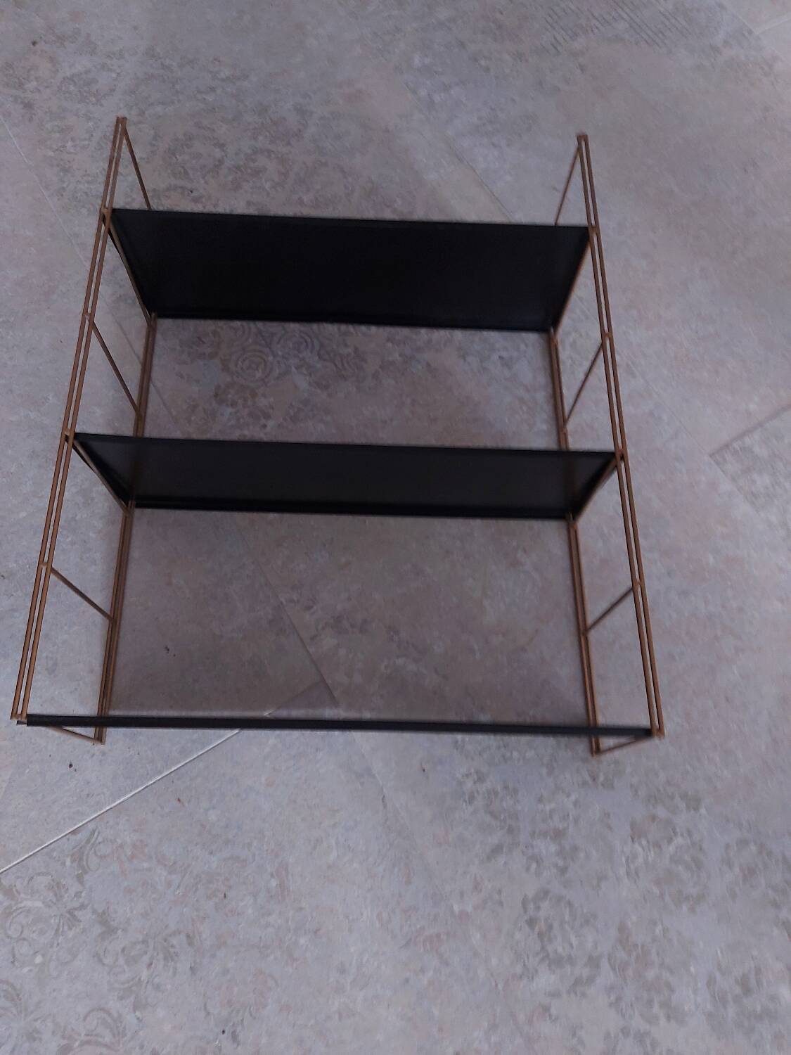 Vintage string metal shelves