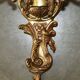 Paire d'appliques murales antiques bronzées à bougie années 1920