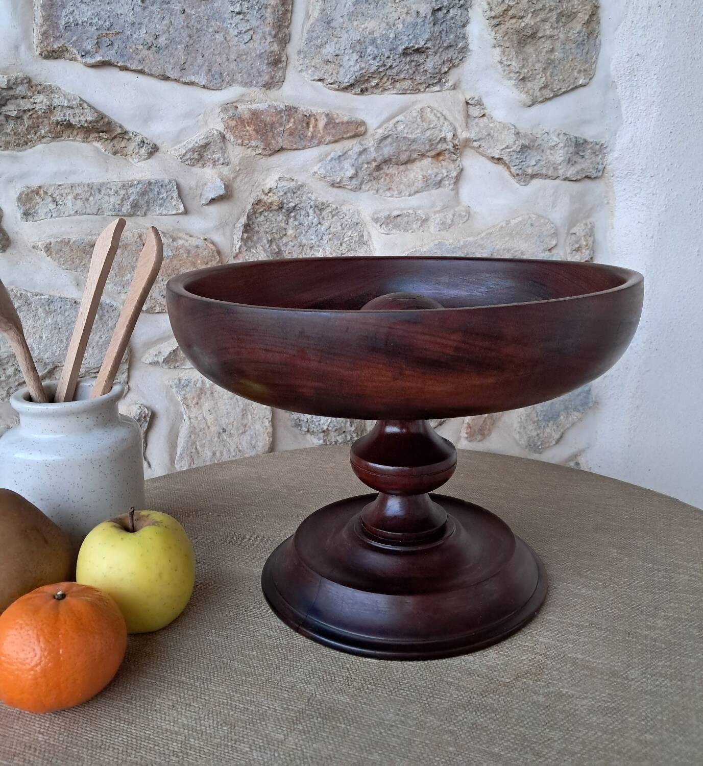Wooden fruit bowl