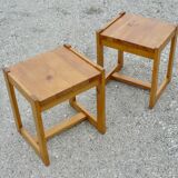 Pair of vintage mountain style side tables 1970-80
