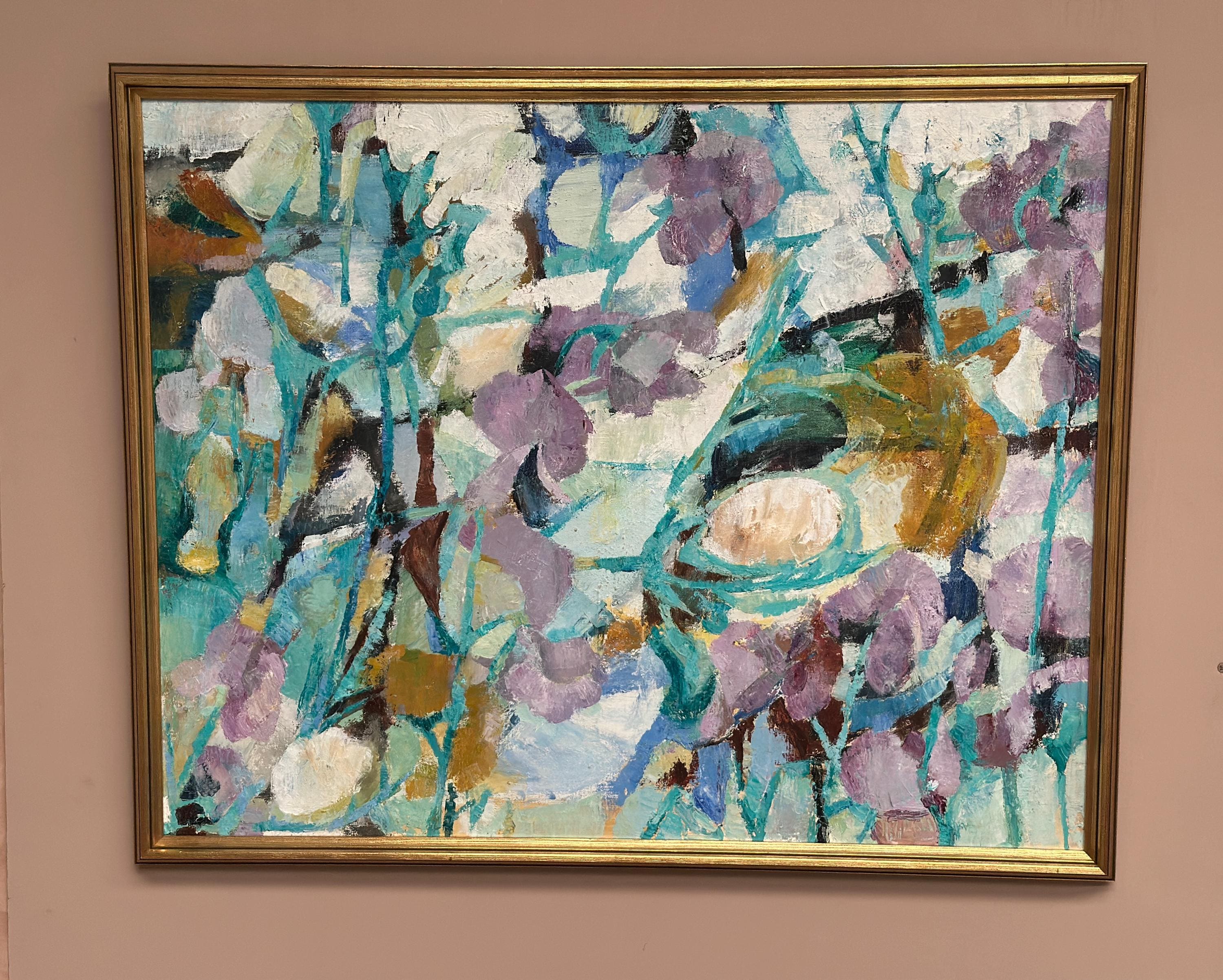 Huile sur toile suédoise – “composition” attribuée à gunnar alvarna