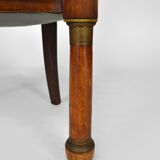 Empire, mahogany and leather office armchair, 19th century