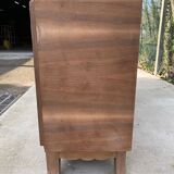 Buffet enfilade art déco 4 portes rénové en bois de chêne brut 200cm