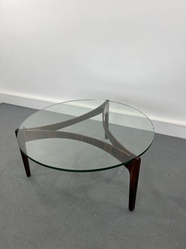 Table basse en palissandre par Sven Ellekaer pour Christian Linneberg Mobelfabrik, années 1960