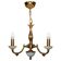 Chandelier Reccagni en bronze et verre dépolie
