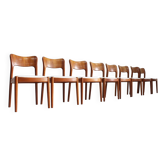 Set of 8 vintage Danish dining chairs by Niels Koefoed 1960s teak