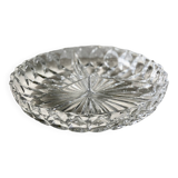 Plat rond en cristal à facettes